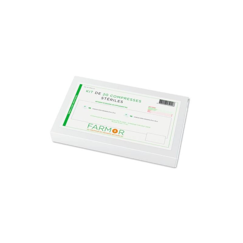 KIT 20 COMPRESSES DE GAZE STERILES PANACHEES