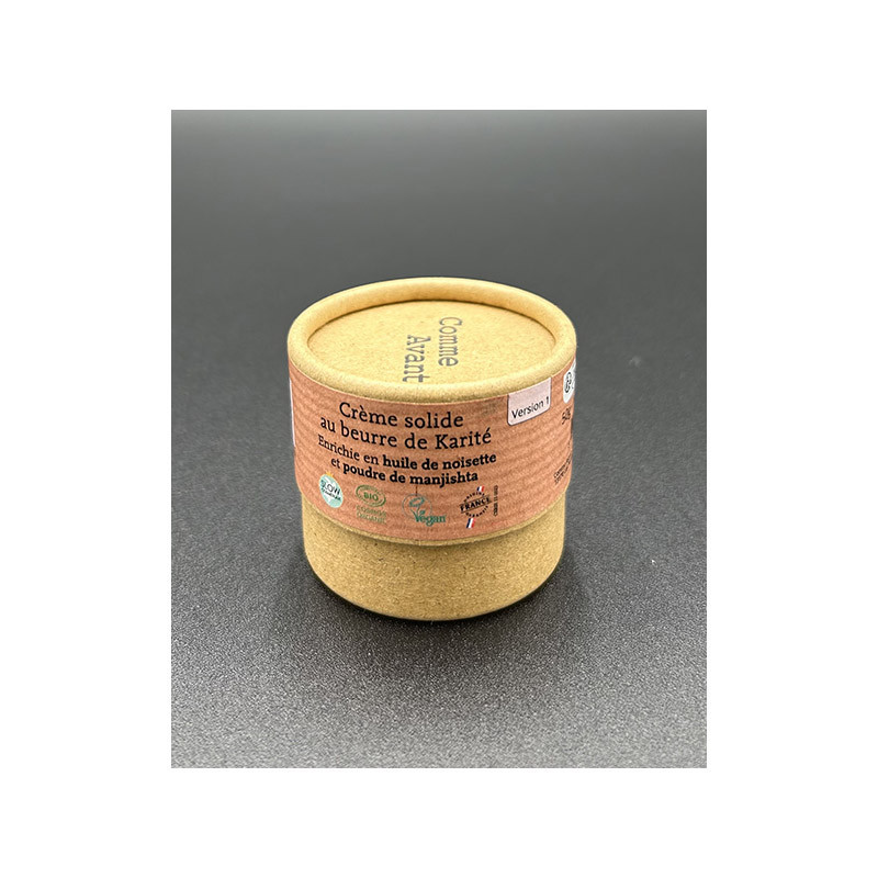 Crème solide Karité enrichie en huile de noisette et poudre de manjishta COMME AVANT