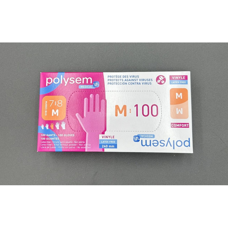 gants vinyle non stériles non poudrés polysem