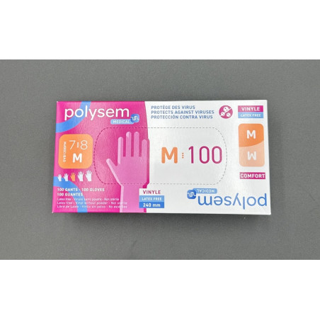 gants vinyle non stériles non poudrés polysem