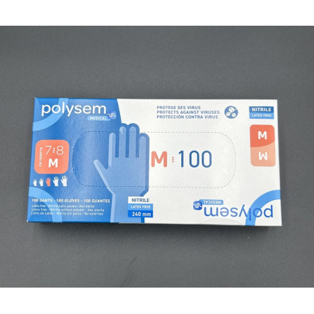 gants nitrile non stériles non poudrés polysem