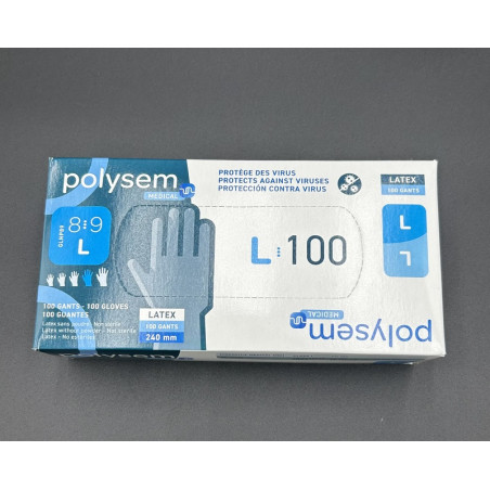 gants latex non stériles non poudrés polysem