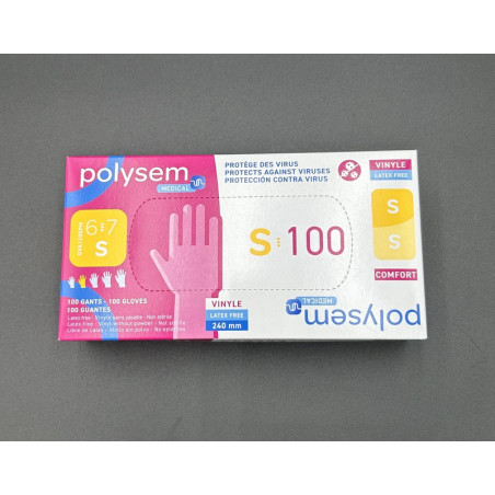 gants vinyle non stériles non poudrés polysem
