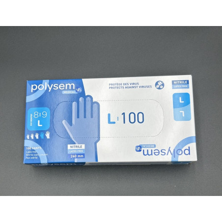 gants nitrile non stériles non poudrés polysem