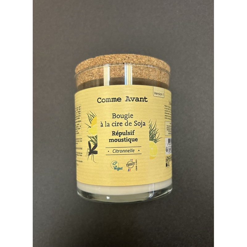 BOUGIE REPULSIVE ANTI-MOUSTIQUE A LA CIRE DE SOJA